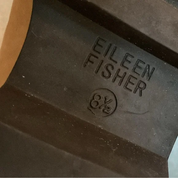 Eileen Fisher Taupe Lace-Up Shearling-Trim Ankle Boots 8 - Picture 6 of 8